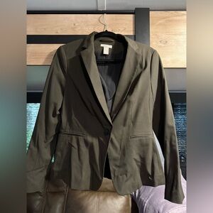 H&M Olive Green Single-Button Women's Blazer